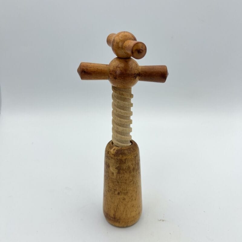 Cavatappi antico da collezione in legno a doppia elica manico tirebouchon 900 Categoria  Cavatappi