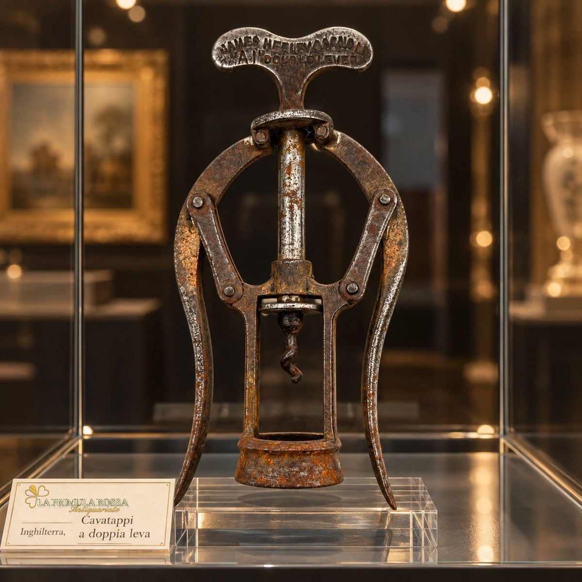 Cavatappi antico inglese a doppia leva da collezione d'epoca tirebouchon '1890 Categoria  Cavatappi