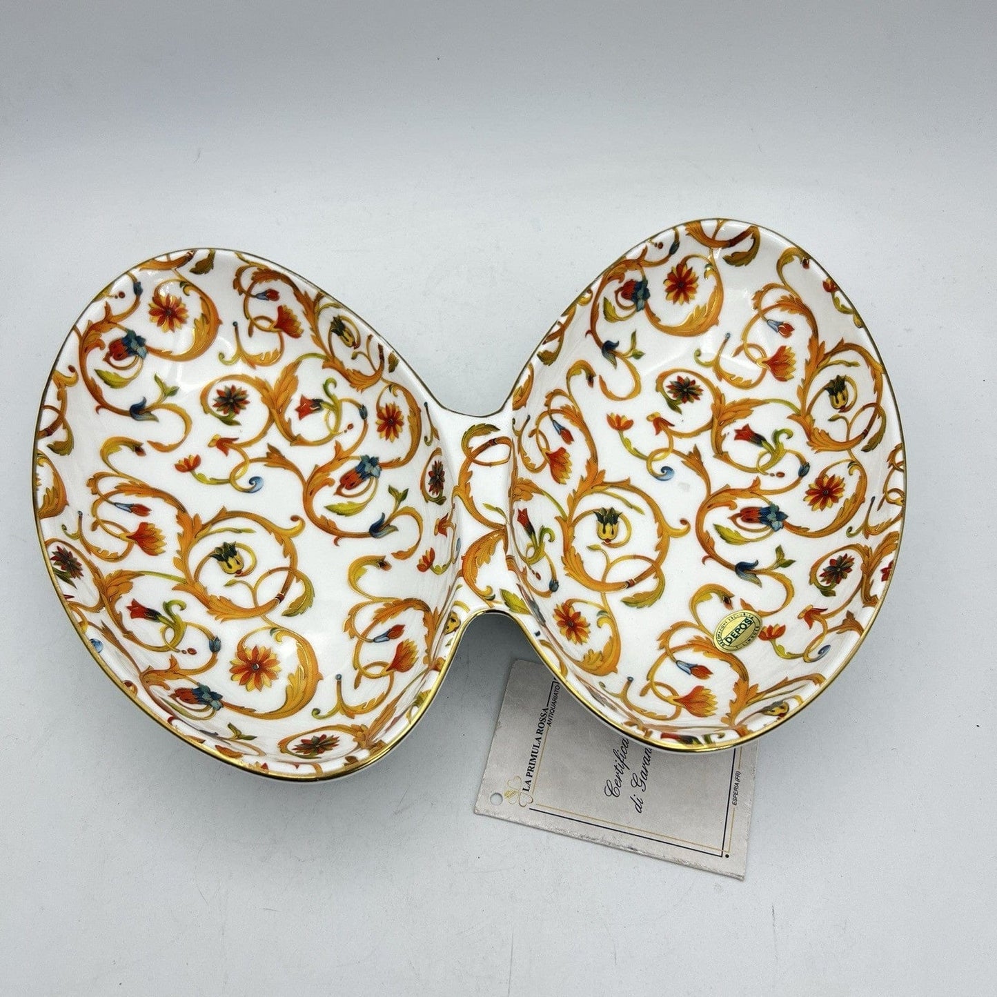 Centrotavaola a forma di Uovo in porcellana stile antico Limoges decori Oro Categoria  Centrotavola e Ciotole