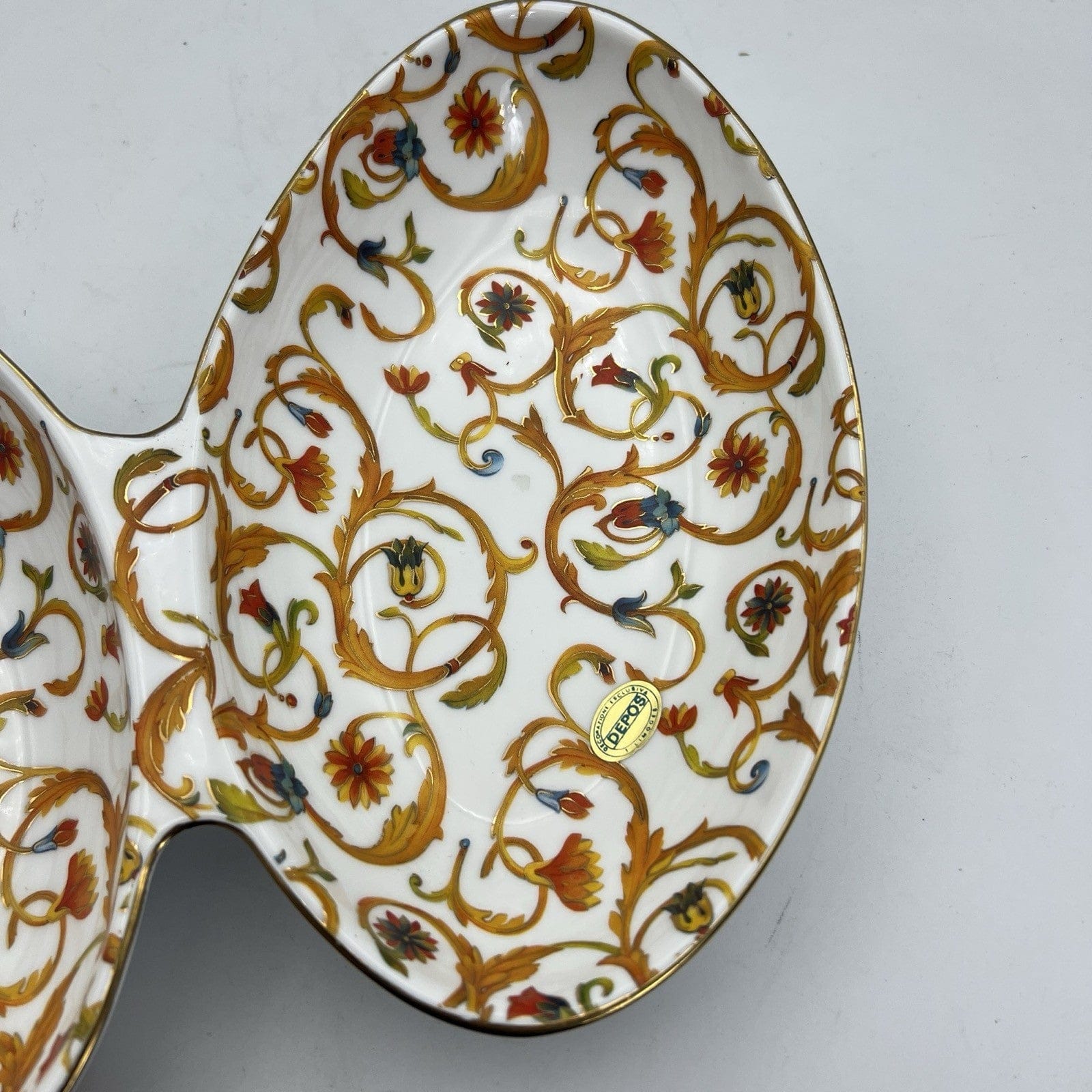 Centrotavaola a forma di Uovo in porcellana stile antico Limoges decori Oro Categoria  Centrotavola e Ciotole