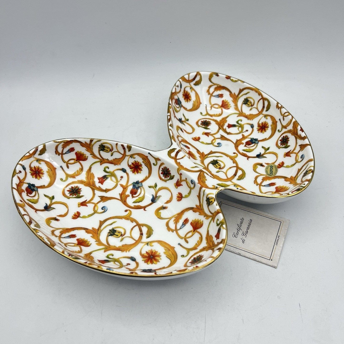 Centrotavaola a forma di Uovo in porcellana stile antico Limoges decori Oro Categoria  Centrotavola e Ciotole