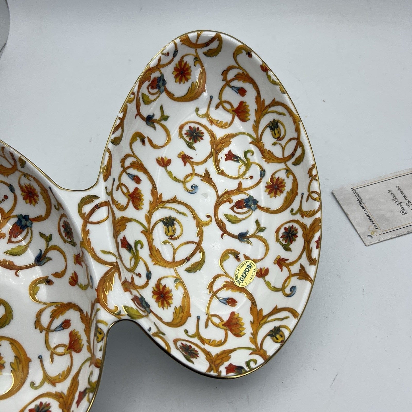 Centrotavaola a forma di Uovo in porcellana stile antico Limoges decori Oro Categoria  Centrotavola e Ciotole