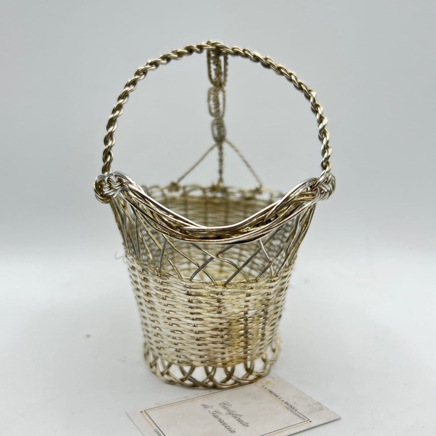 Cestino portabottiglia per vino in Argento silver plated stile antico Francese Categoria  Sheffield & Argento