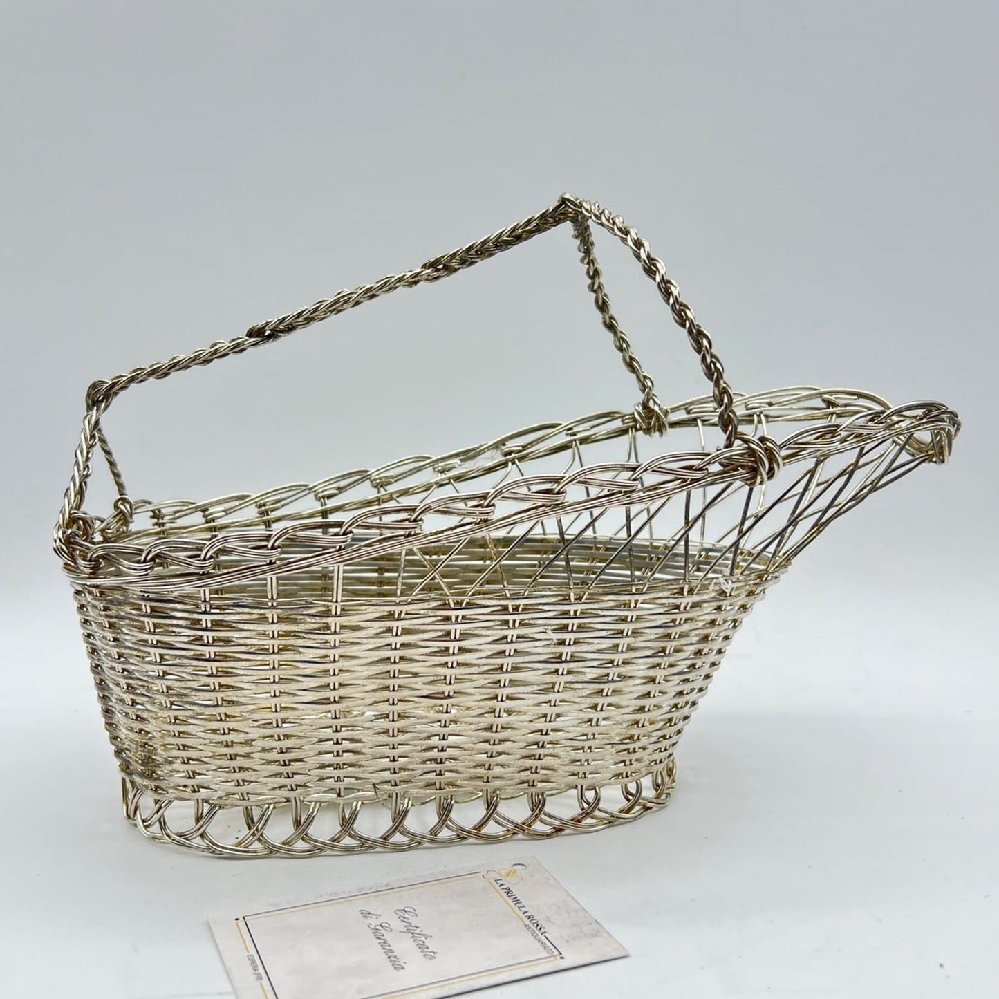 Cestino portabottiglia per vino in Argento silver plated stile antico Francese Categoria  Sheffield & Argento