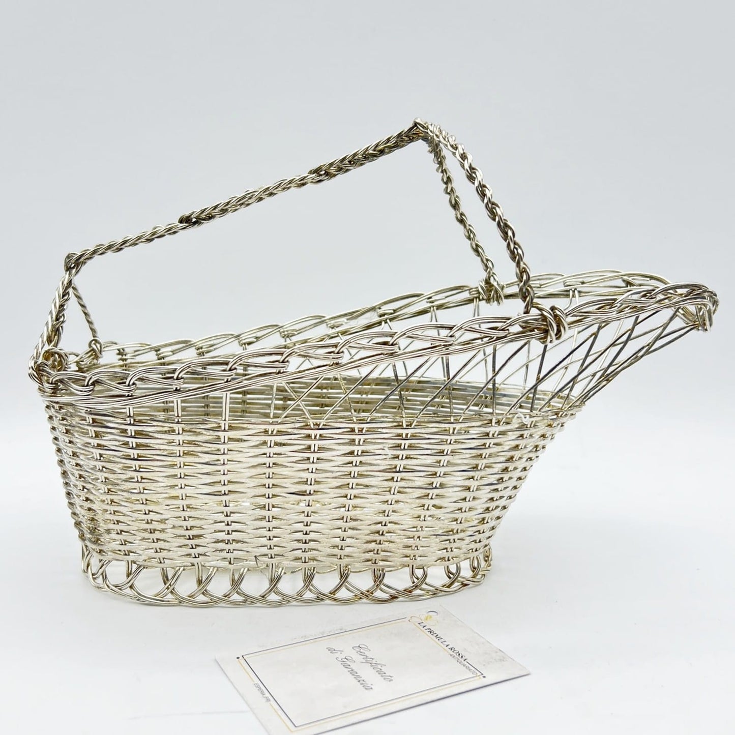 Cestino portabottiglia per vino in Argento silver plated stile antico Francese Categoria  Sheffield & Argento