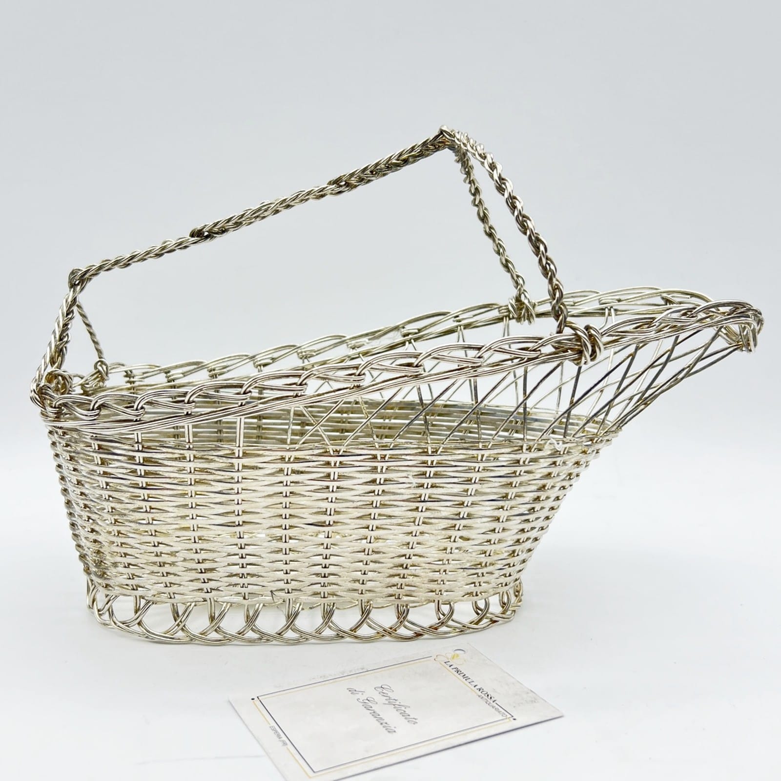 Cestino portabottiglia per vino in Argento silver plated stile antico Francese Categoria  Sheffield & Argento