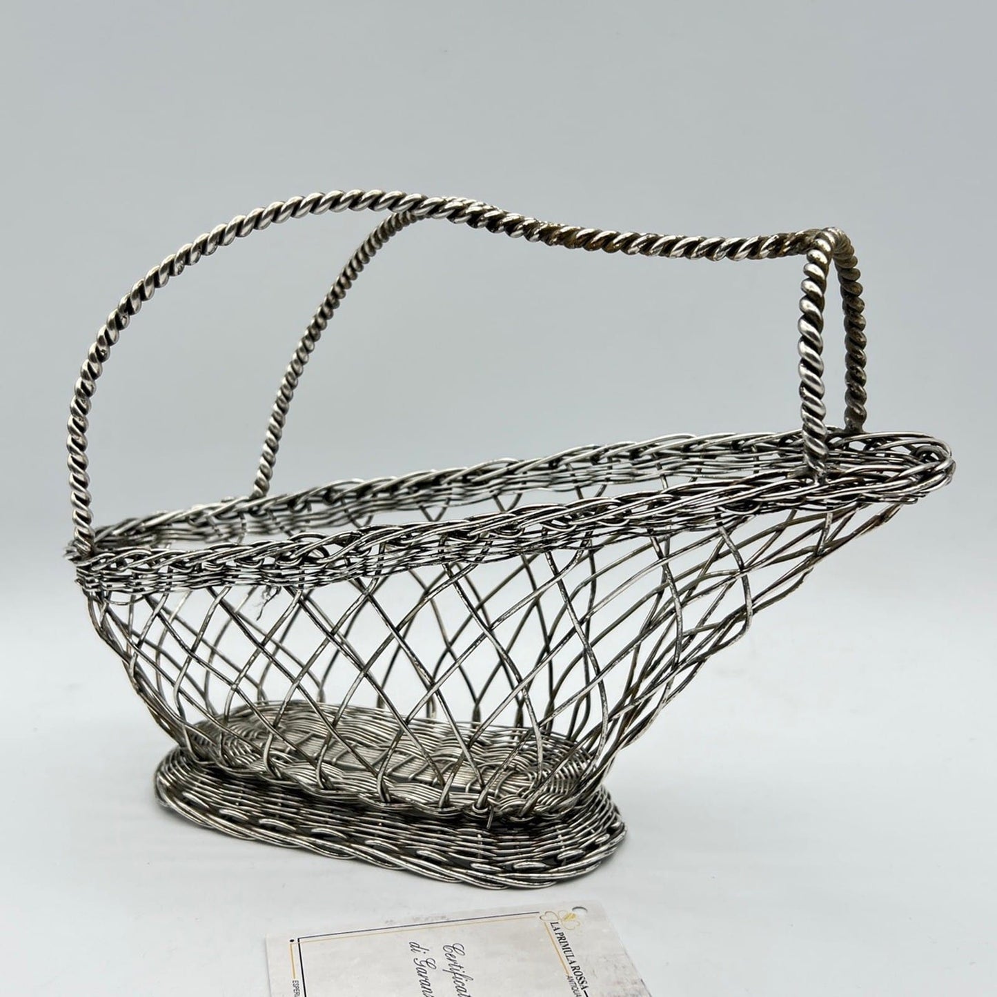 Cestino portabottiglia per vino vintage in Argento silver plated antico Francese Categoria  Sheffield & Argento