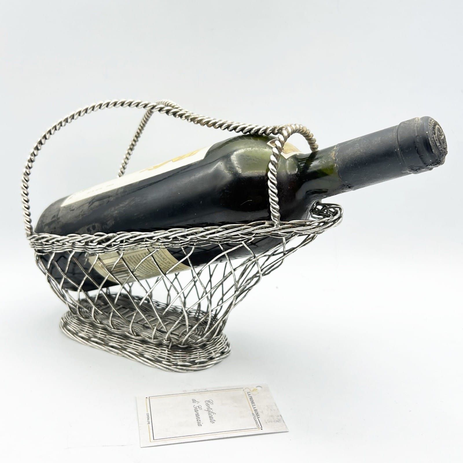 Cestino portabottiglia per vino vintage in Argento silver plated antico Francese Categoria  Sheffield & Argento