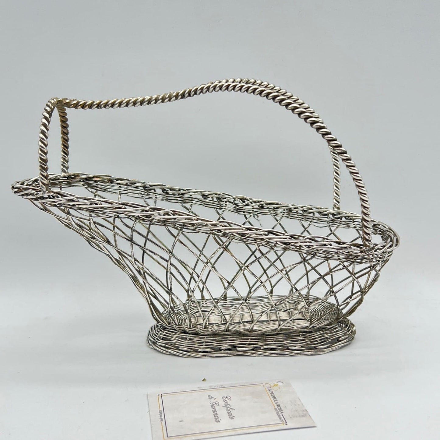 Cestino portabottiglia per vino vintage in Argento silver plated antico Francese Categoria  Sheffield & Argento
