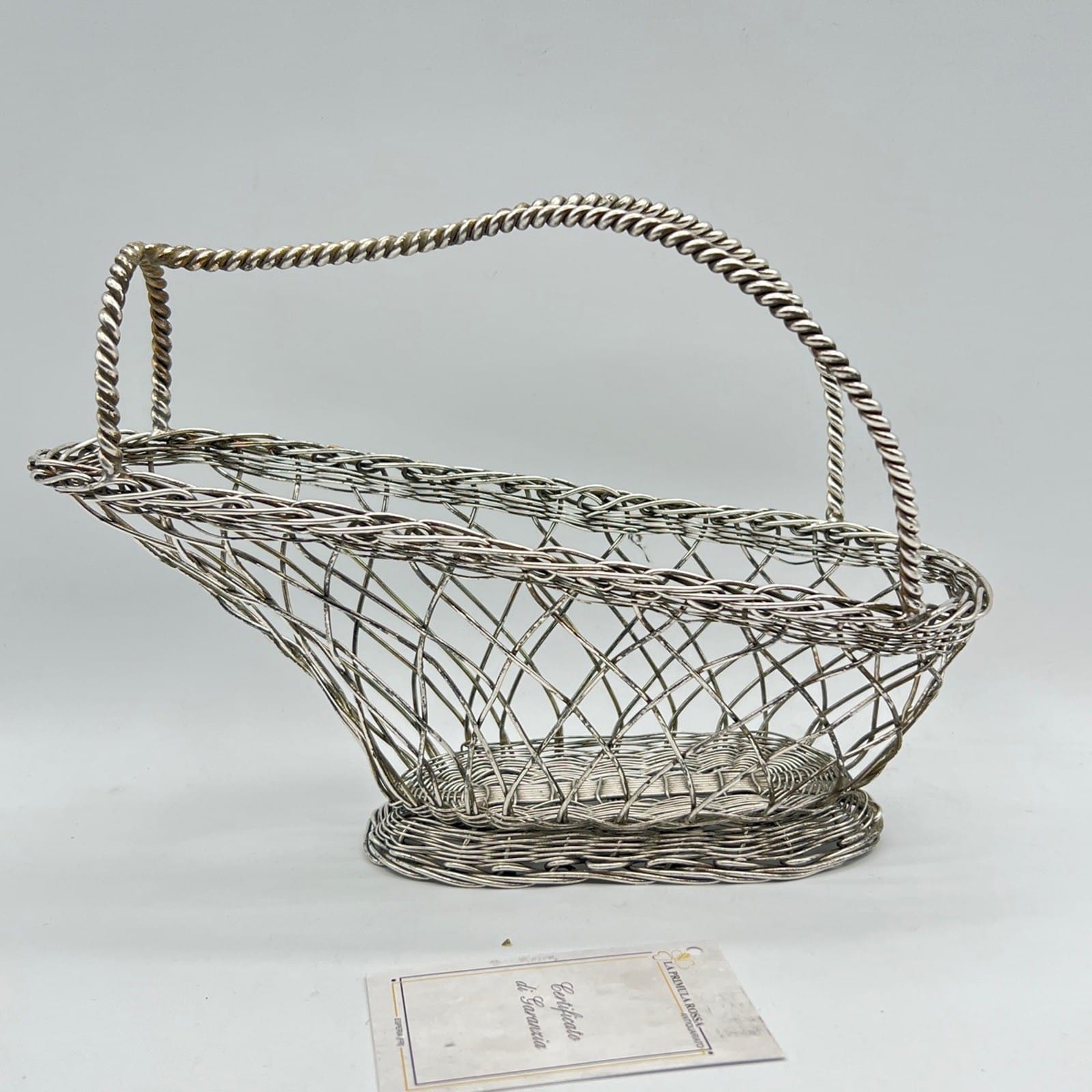 Cestino portabottiglia per vino vintage in Argento silver plated antico Francese Categoria  Sheffield & Argento