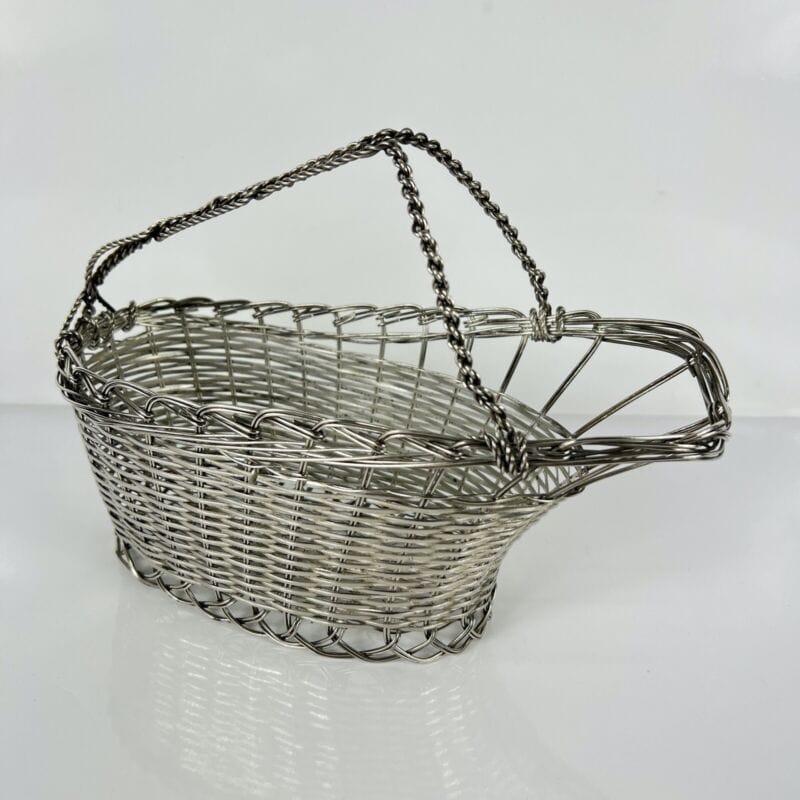 Cestino portabottiglia per vino vintage in Argento silver plated antico Francese Categoria  Sheffield & Argento
