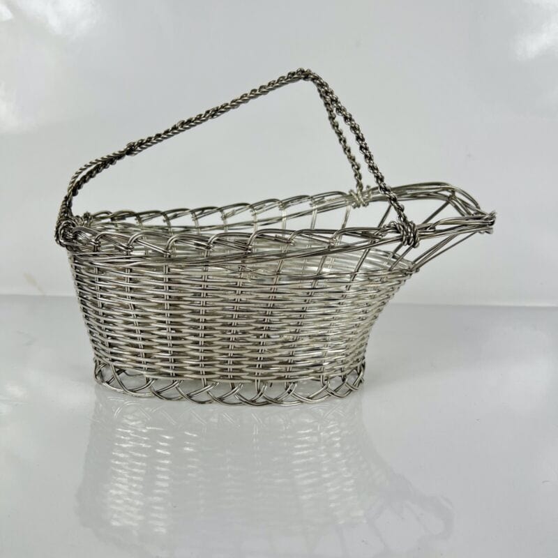 Cestino portabottiglia per vino vintage in Argento silver plated antico Francese Categoria  Sheffield & Argento
