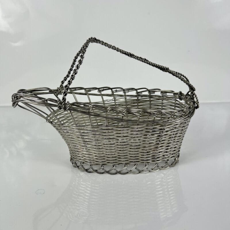Cestino portabottiglia per vino vintage in Argento silver plated antico Francese Categoria  Sheffield & Argento