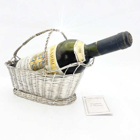 Cestino portabottiglia per vino vintage in Argento silver plated antico Francese Categoria  Sheffield & Argento