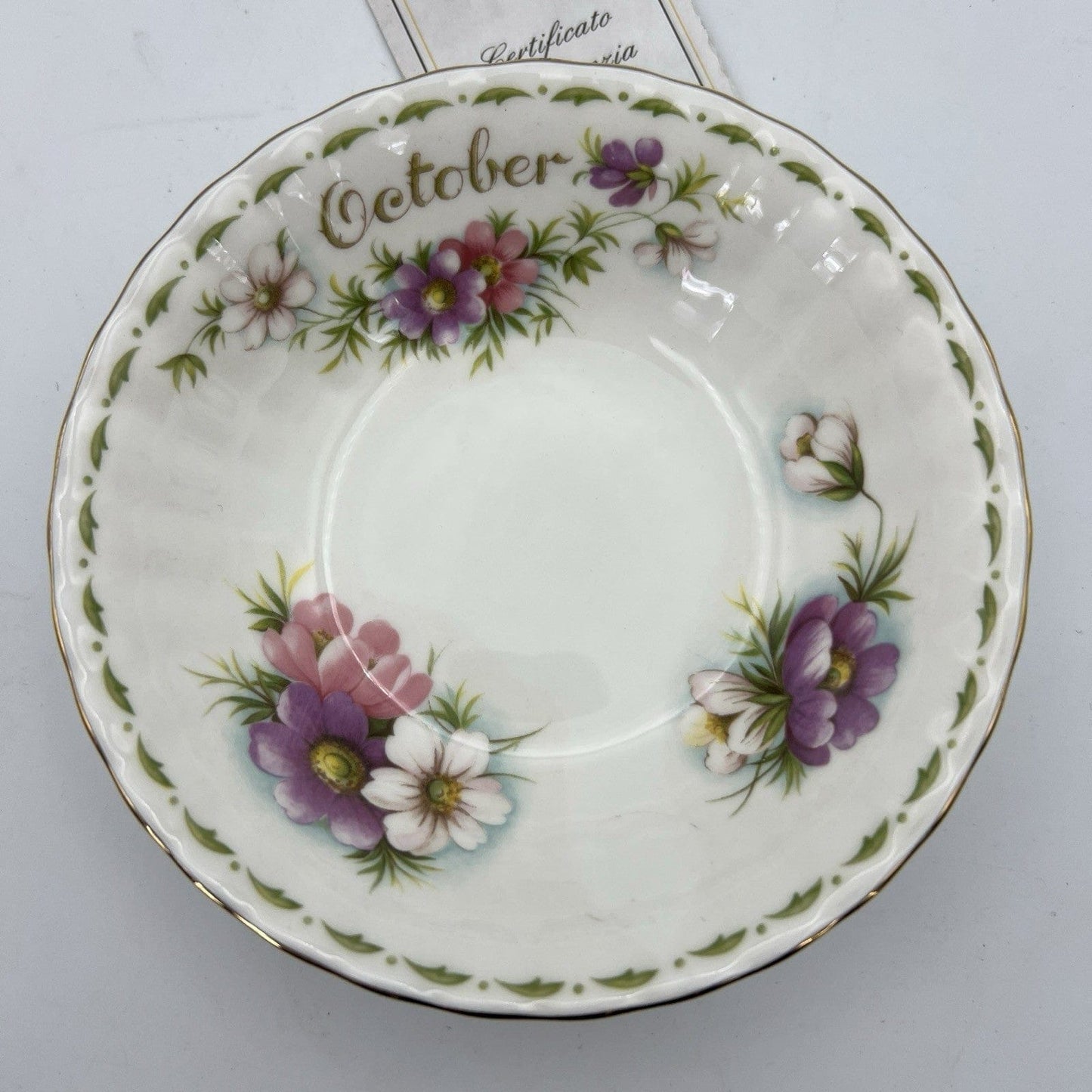 Ciotola ciotolina Coppetta in porcellana Royal Albert con mese OTTOBRE 1970 900 Categoria  Centrotavola e Ciotole