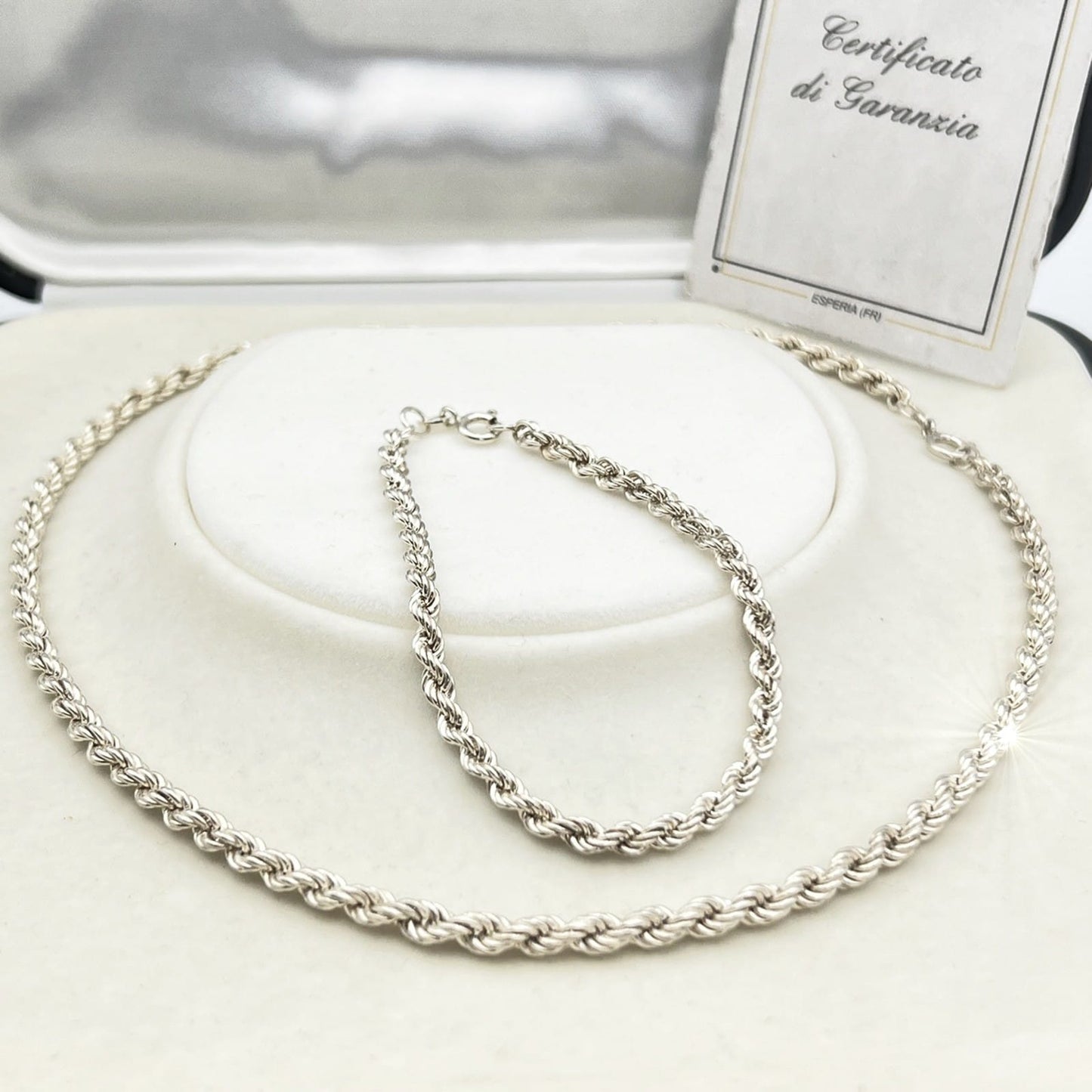 Collana + bracciale da donna in argento 925 girocollo catena collier a torchon Categoria  Bigiotteria & Accessori