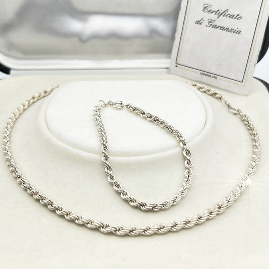 Collana + bracciale da donna in argento 925 girocollo catena collier a torchon Categoria  Bigiotteria & Accessori