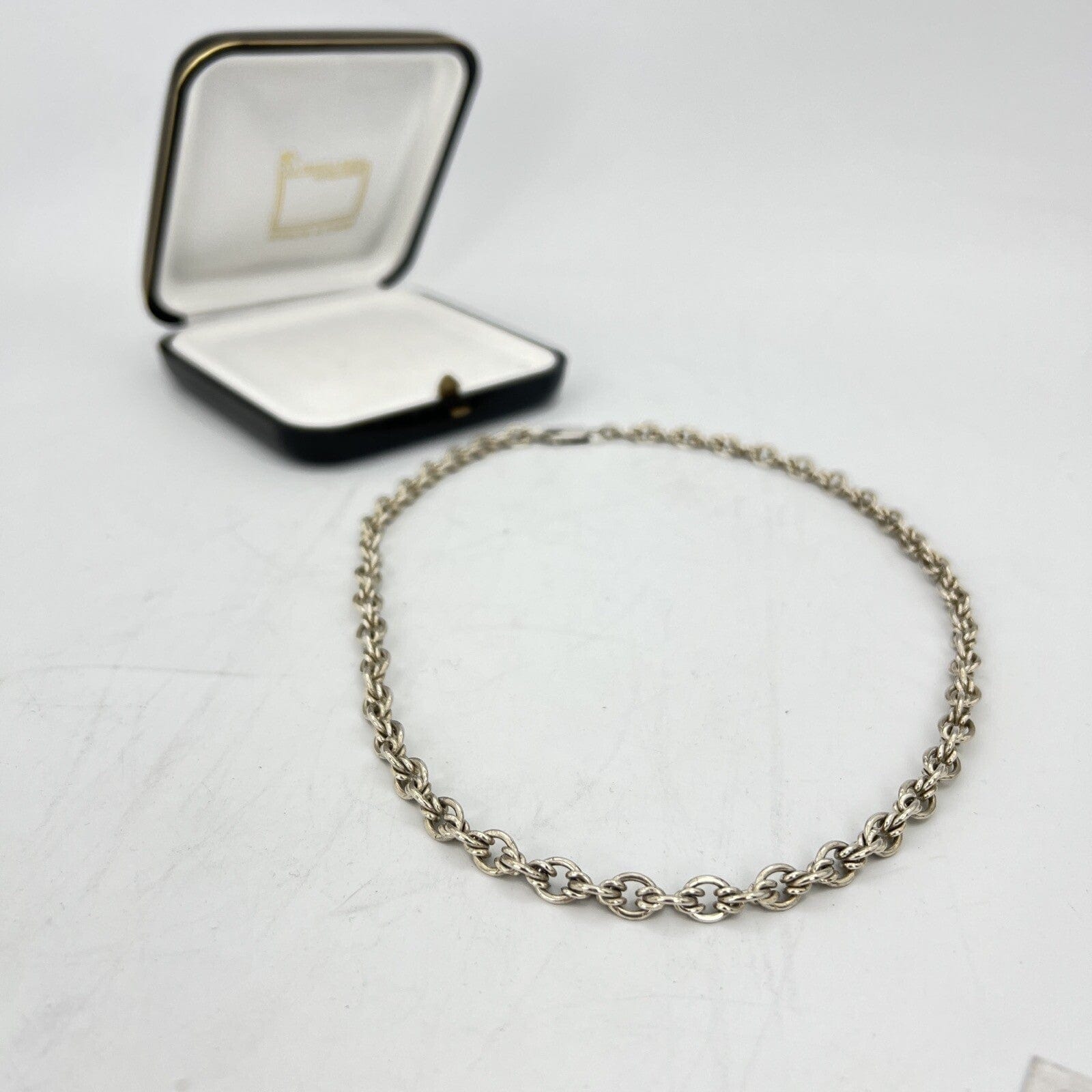Collana da donna in argento 925 girocollo catena vintage collier a simil torchon Categoria  Bigiotteria & Accessori