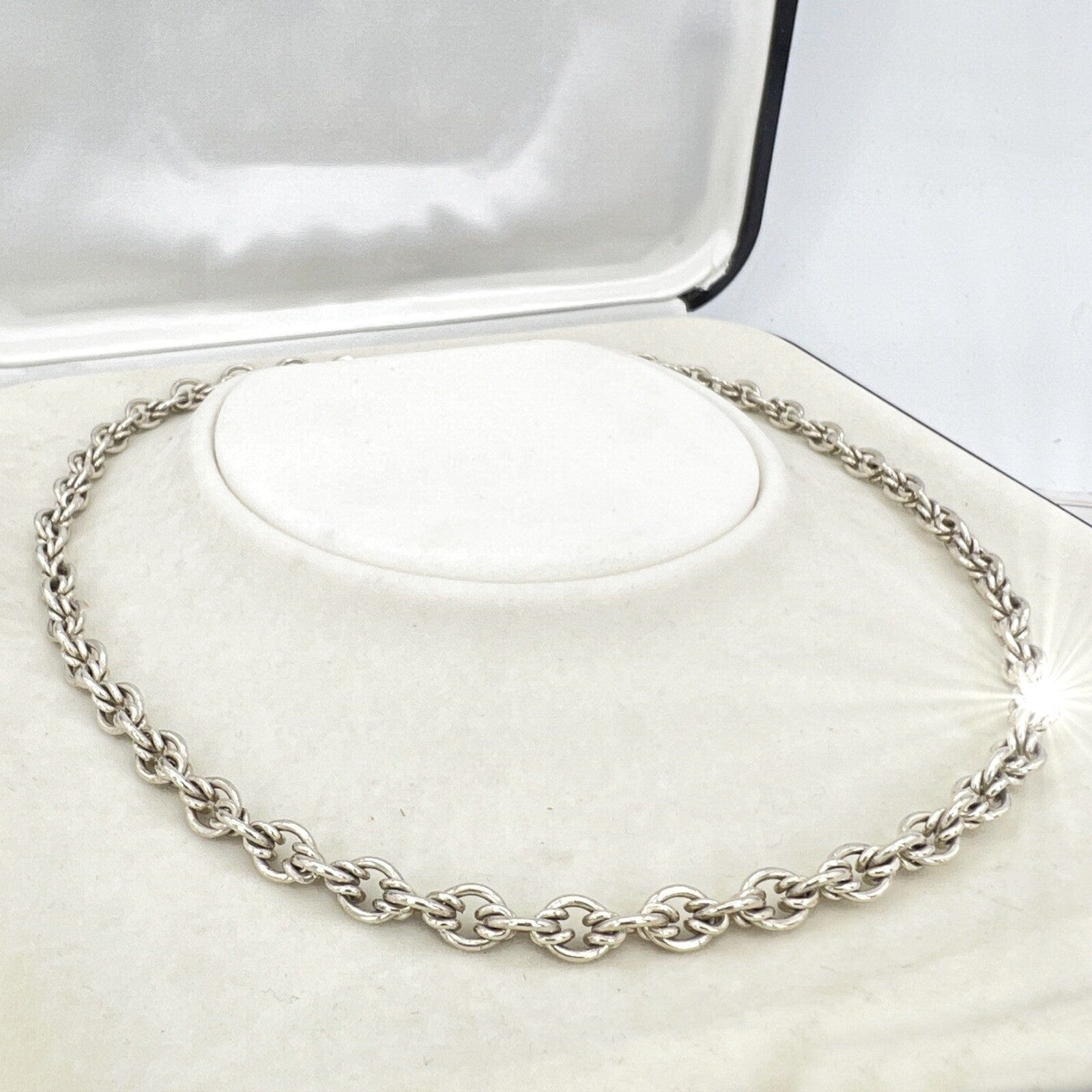 Collana da donna in argento 925 girocollo catena vintage collier a simil torchon Categoria  Bigiotteria & Accessori