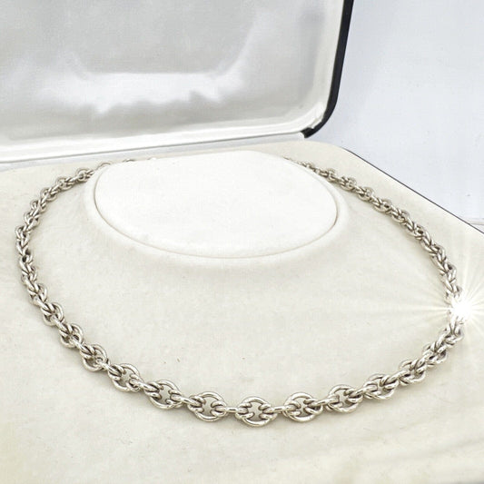 Collana da donna in argento 925 girocollo catena vintage collier a simil torchon Categoria  Bigiotteria & Accessori