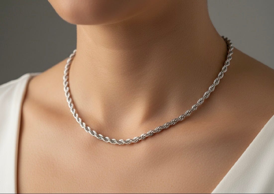 Collana da donna in argento Sterling 925 girocollo vintage collier a torchon per Categoria  Bigiotteria & Accessori