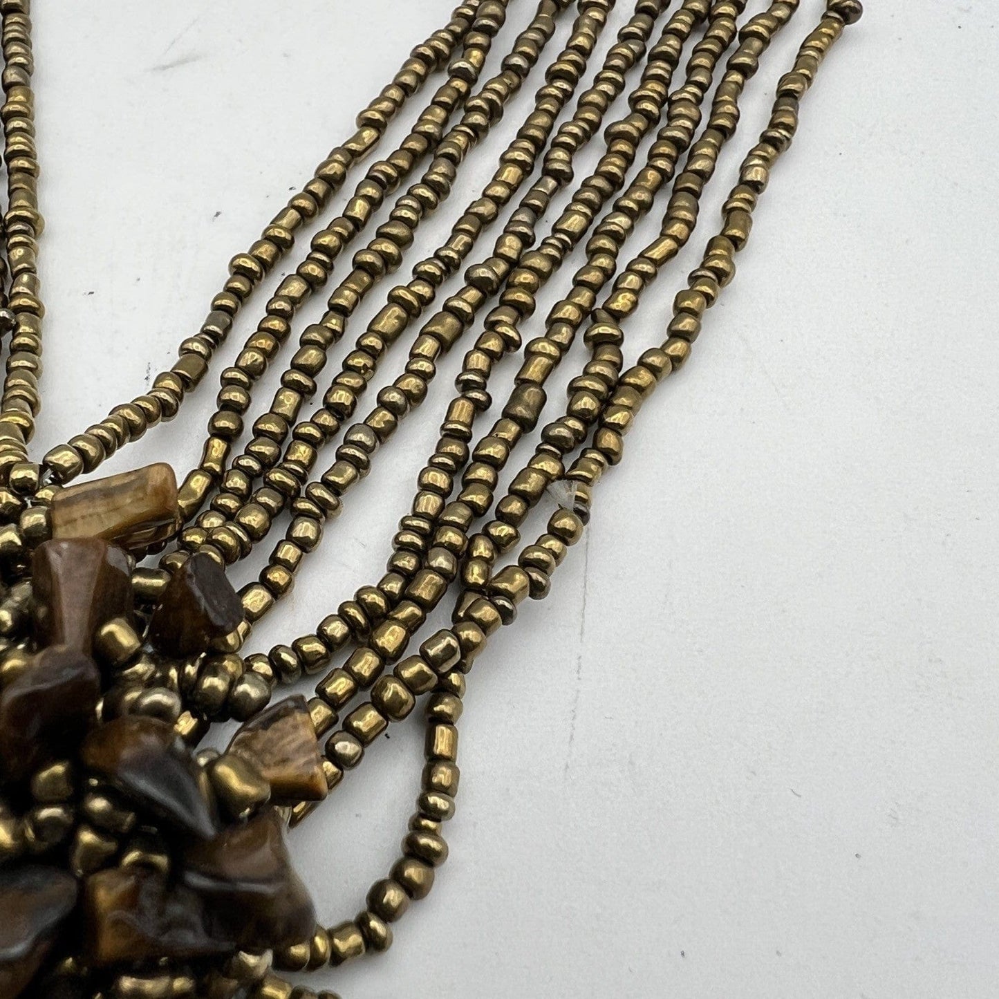 Collana da per donna in Pietre Occhio di Tigre Girocollo Multifilo color Bronzo Categoria  Bigiotteria & Accessori