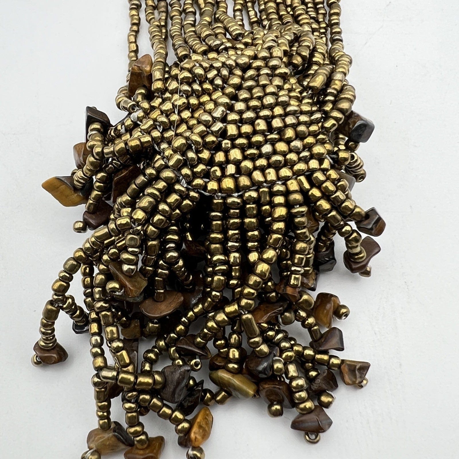 Collana da per donna in Pietre Occhio di Tigre Girocollo Multifilo color Bronzo Categoria  Bigiotteria & Accessori