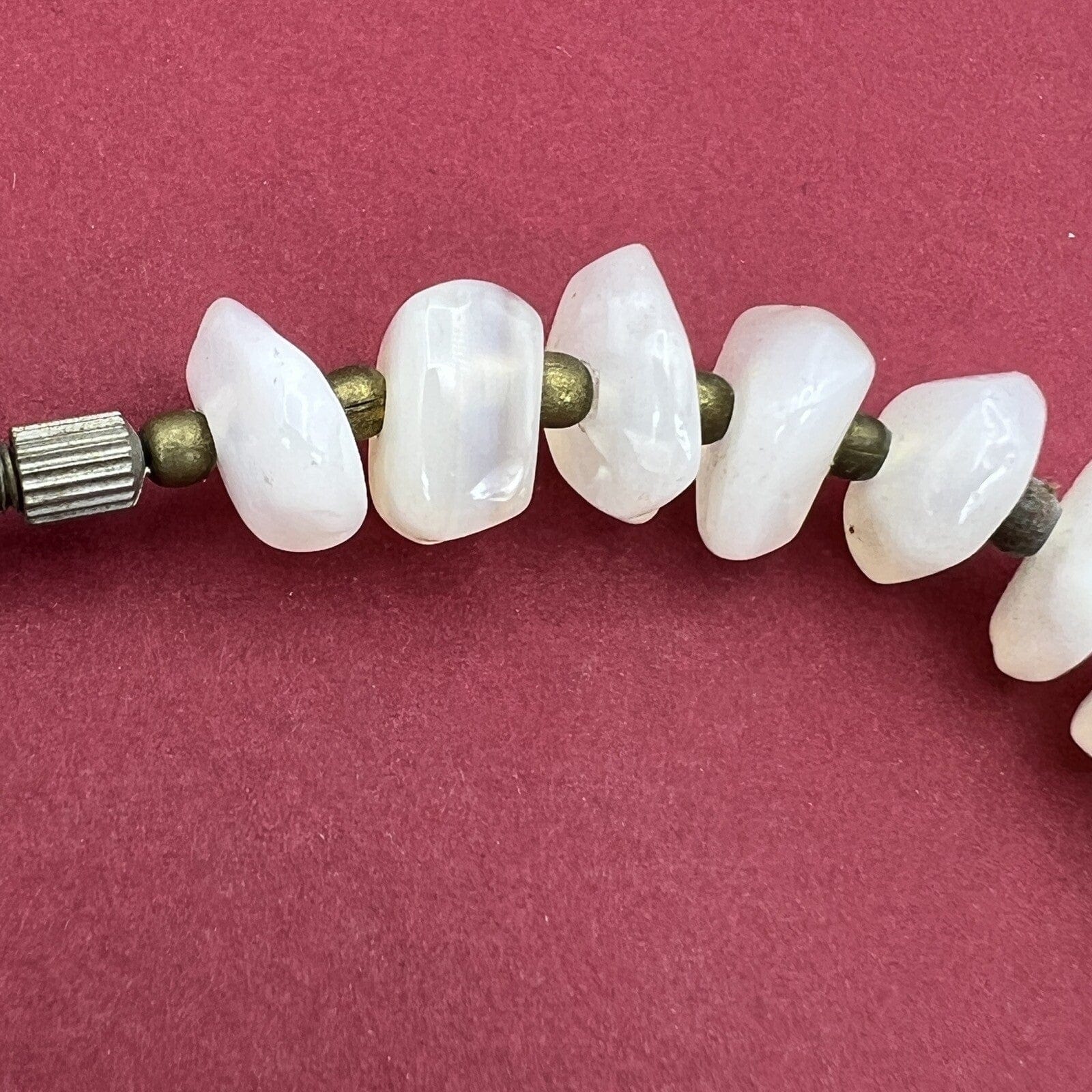 Collana da per donna in Pietre Quarzo bianco Girocollo Inglese Vintage anni '70 Categoria  Bigiotteria & Accessori