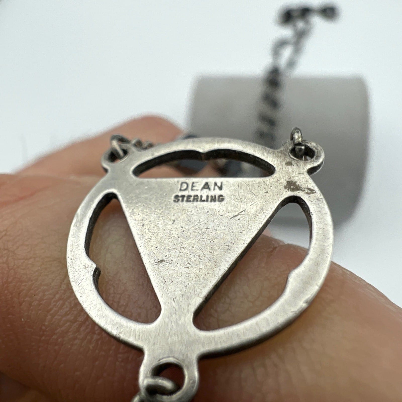 Collana Rosario in Argento 925 Catenina Vintage Vetro nero crocifisso religiosa Categoria  Oggetti sacri - rosari