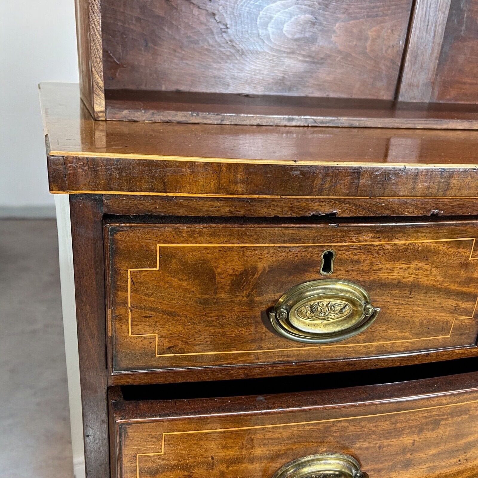 Comò cassettone antico 800 bombato stile inglese mobile in legno di mogano Madia Categoria  Comò & Cassettiere