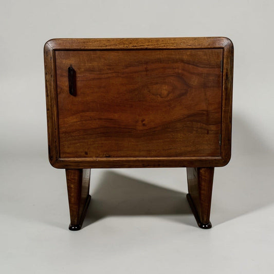 Comodino Antico Stile Art Deco mobile mobiletto di design in legno Noce Chiaro Categoria  Comodini
