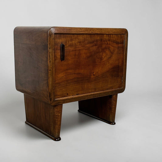 Comodino Antico Stile Art Deco mobile mobiletto di design in legno Noce Chiaro Categoria  Comodini