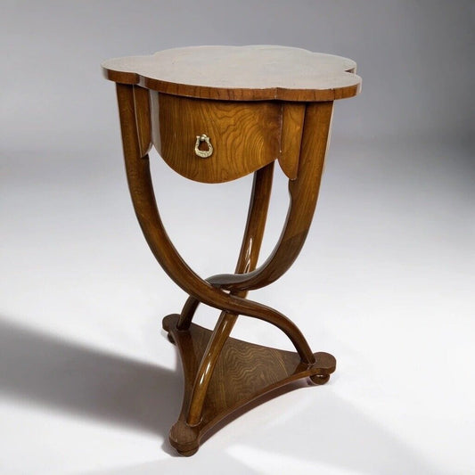 Comodino Antico Stile art deco mobile mobiletto vintage in legno di Noce Chiaro Categoria  Comodini