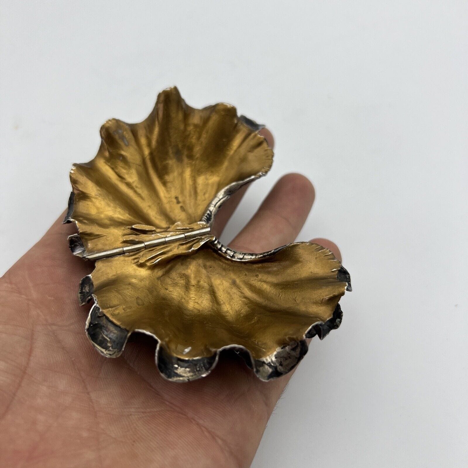 Conchiglia Microfusione in Argento 800 e Oro miniatura Vintage da collezione Categoria  Sheffield & Argento