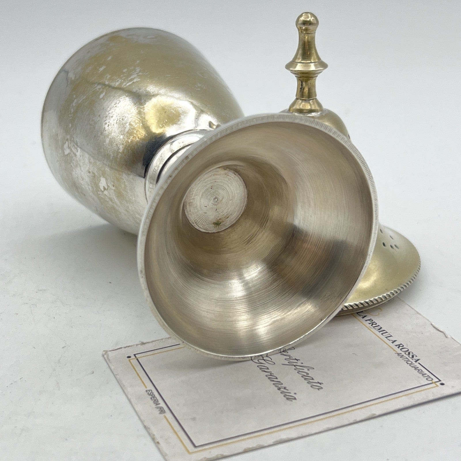 Contenitore spargi zucchero cacao da tavola in silver plated stile antico 900 Categoria  Sheffield & Argento