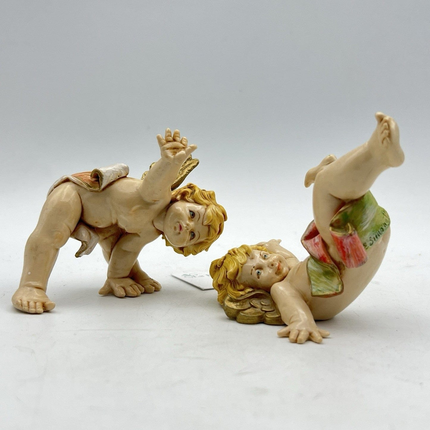 Coppia di Cherubini Angeli Sculture Fontanini 1988 Vintage Putti da collezione Categoria  Statuine