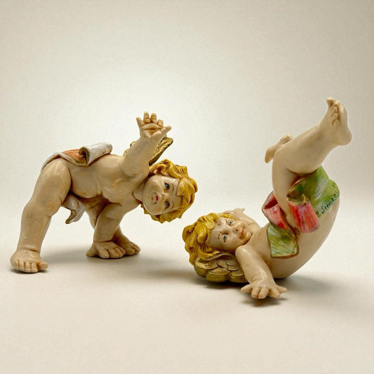 Coppia di Cherubini Angeli Sculture Fontanini 1988 Vintage Putti da collezione Categoria  Statuine