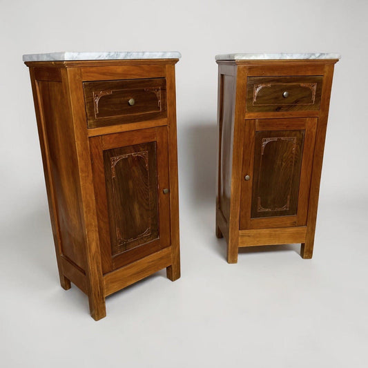 Coppia di Comodini Antichi in legno comodino arte povera vintage epoca 900 Categoria  Comodini