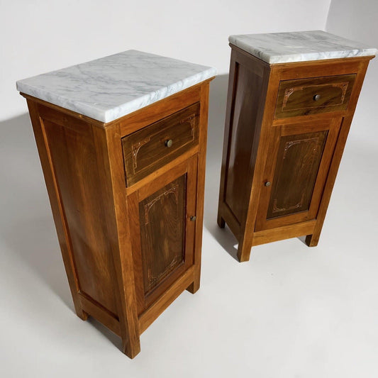 Coppia di Comodini Antichi in legno comodino arte povera vintage epoca 900 Categoria  Comodini