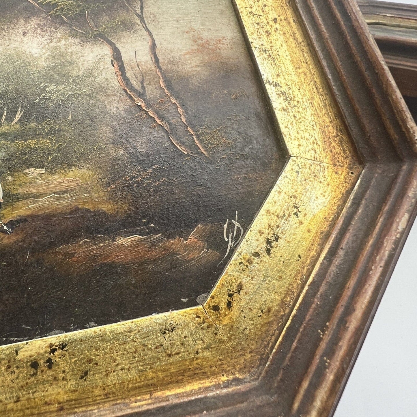 Coppia di quadretti antichi miniature dipinti olio su rame paesaggio  Firmati Categoria  Quadri