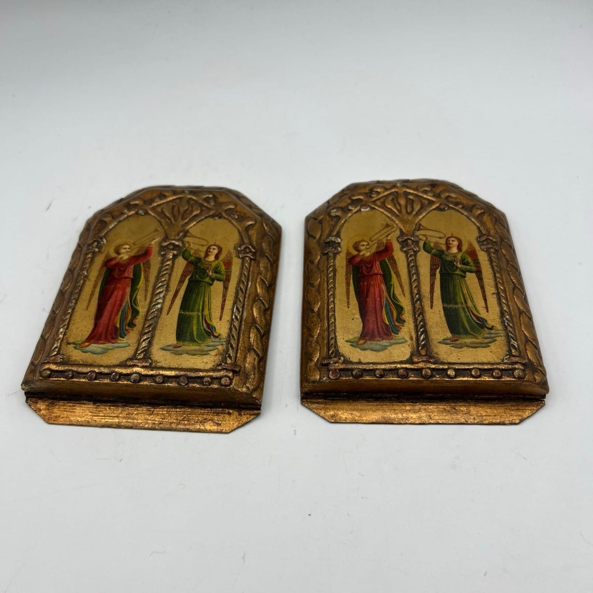 Coppia di reggilibri antichi fermalibri vintage reggi libri antico fiorentino Categoria  Accessori scrivania e ufficio