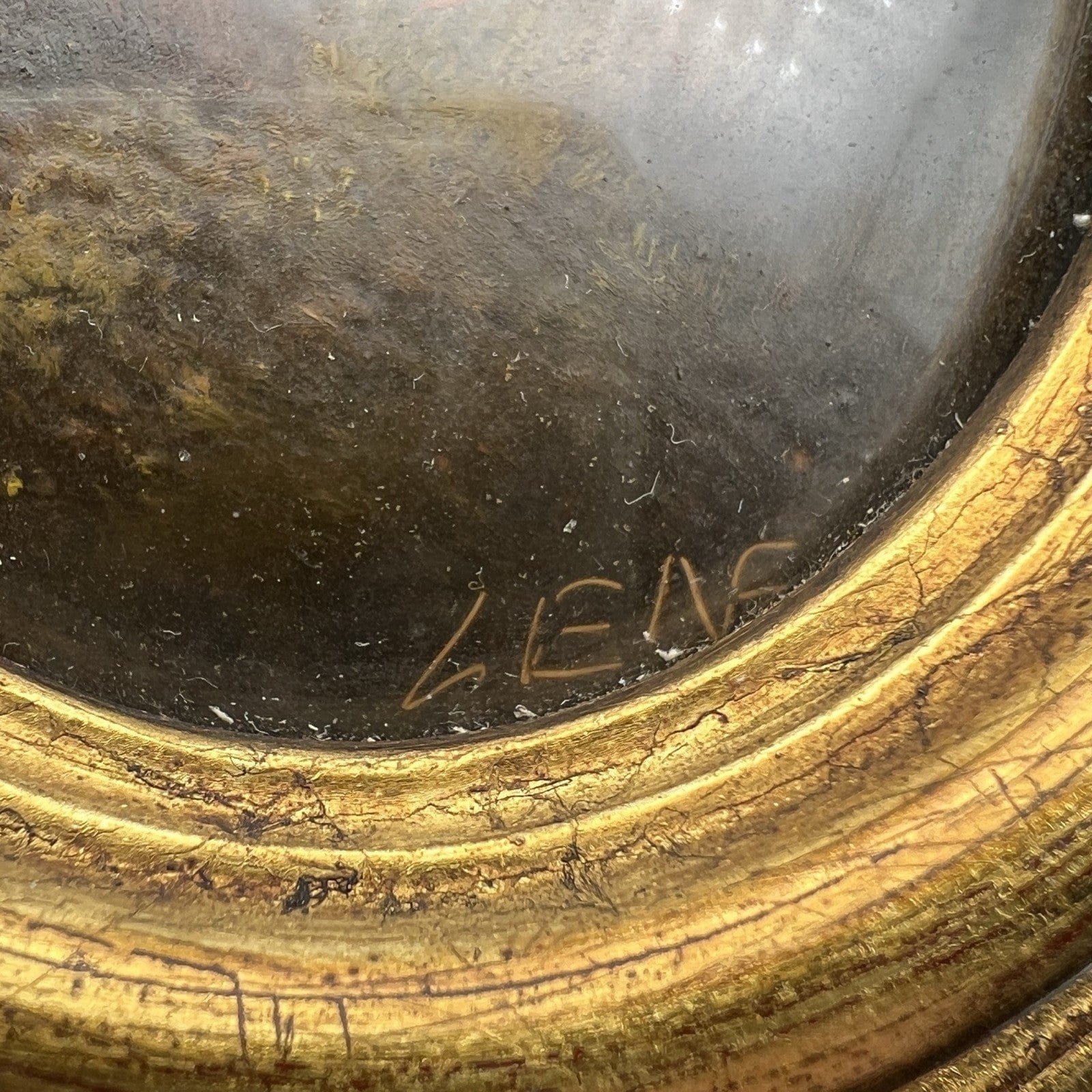 Coppia quadretti antichi miniature ovali dipinti paesaggio cornici legno dorato Categoria  Quadri