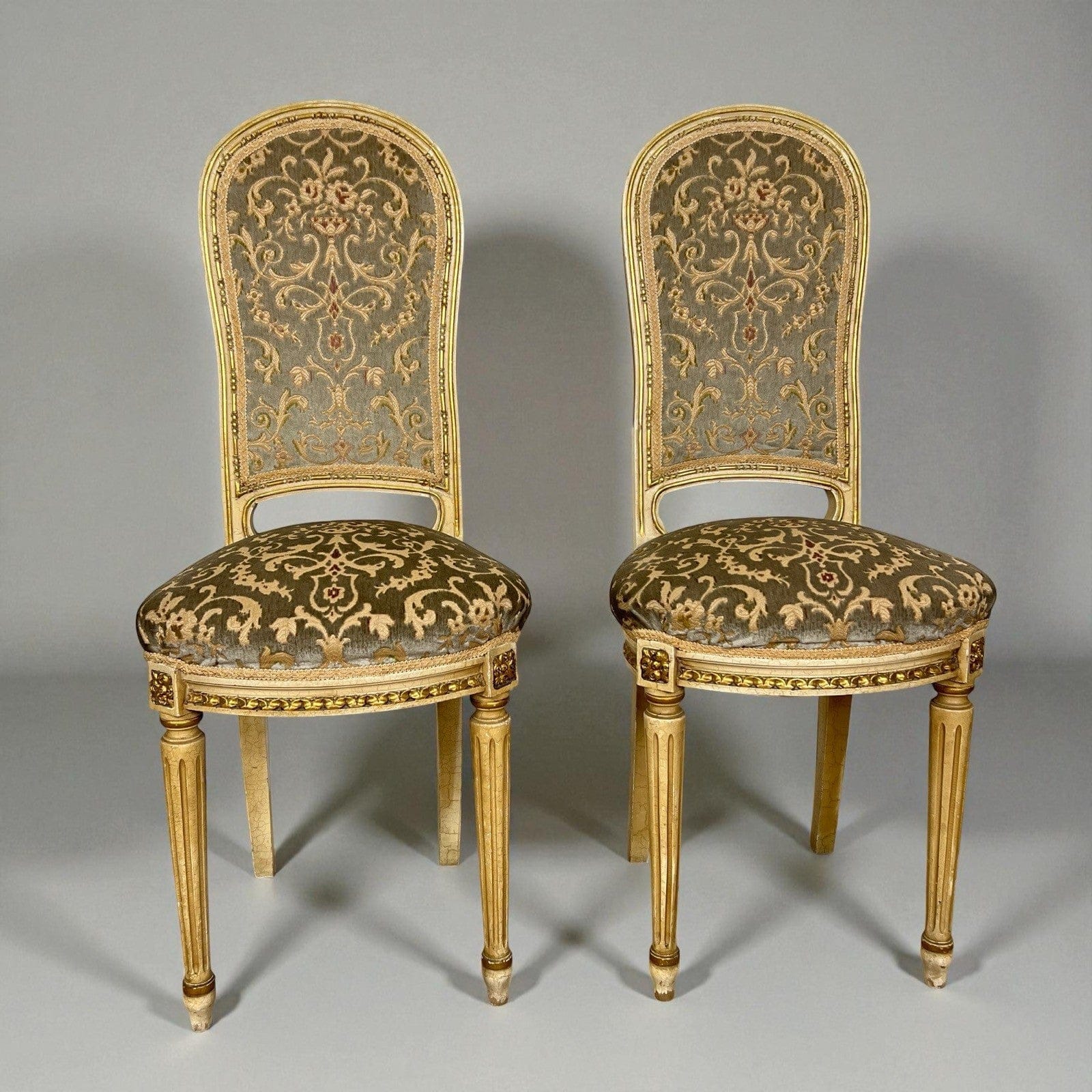 Coppia Sedie antiche in legno stile veneziano ingresso sediolina beige da camera Categoria  Sedie