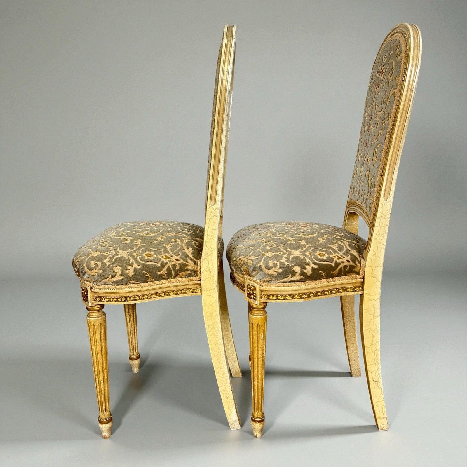 Coppia Sedie antiche in legno stile veneziano ingresso sediolina beige da camera Categoria  Sedie