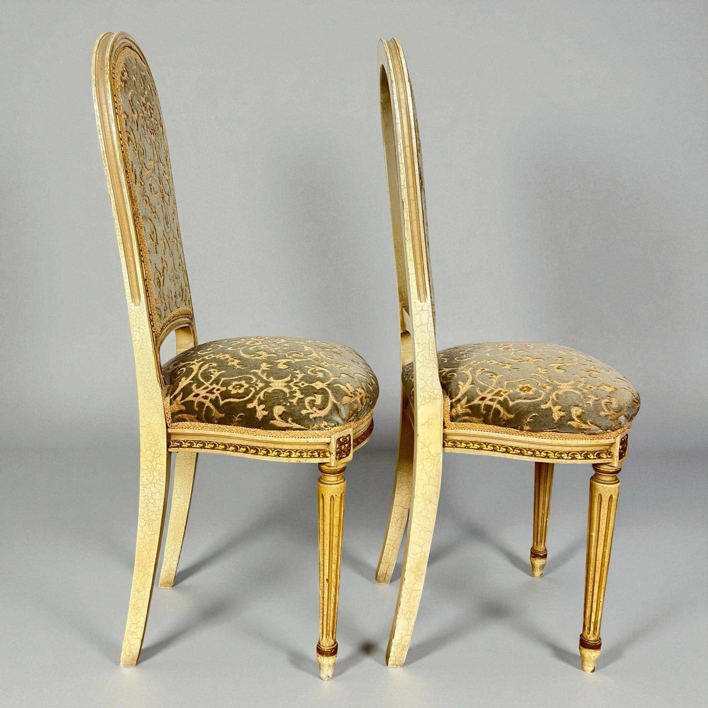 Coppia Sedie antiche in legno stile veneziano ingresso sediolina beige da camera Categoria  Sedie