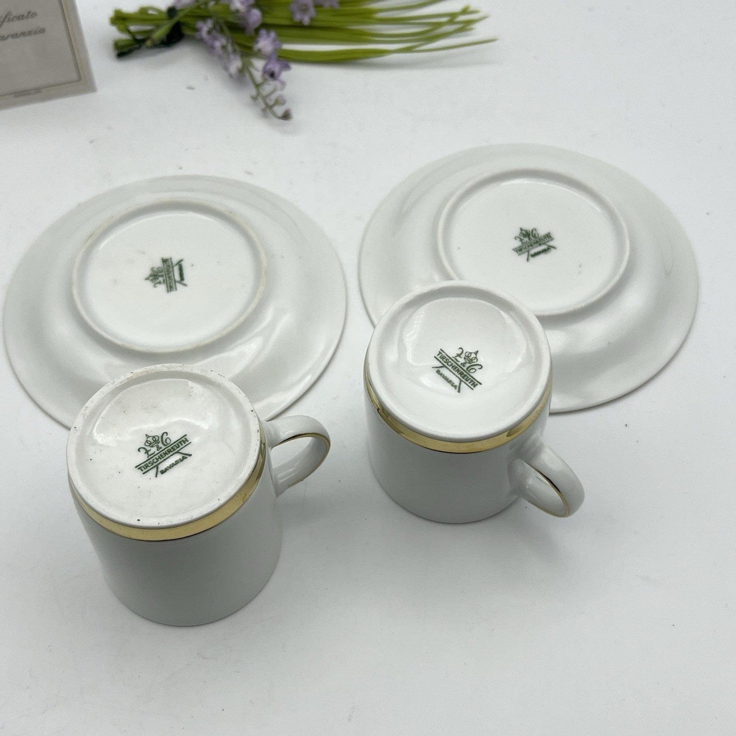 Coppia Tazzine da caffe antiche Bavaria in porcellana anni 70 tazze Stile Deco Categoria  Servizio tazze - Tazze