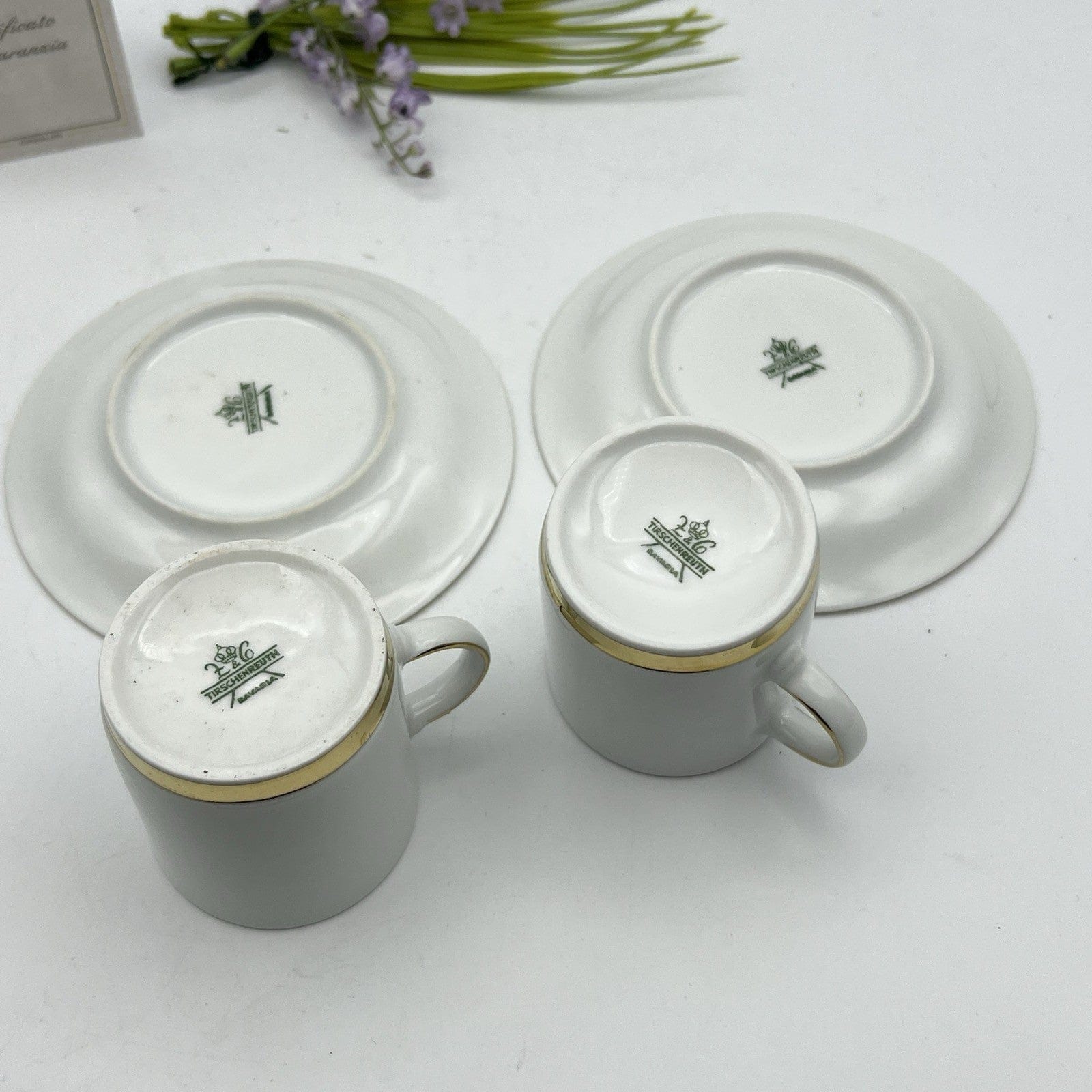 Coppia Tazzine da caffe antiche Bavaria in porcellana anni 70 tazze Stile Deco Categoria  Servizio tazze - Tazze