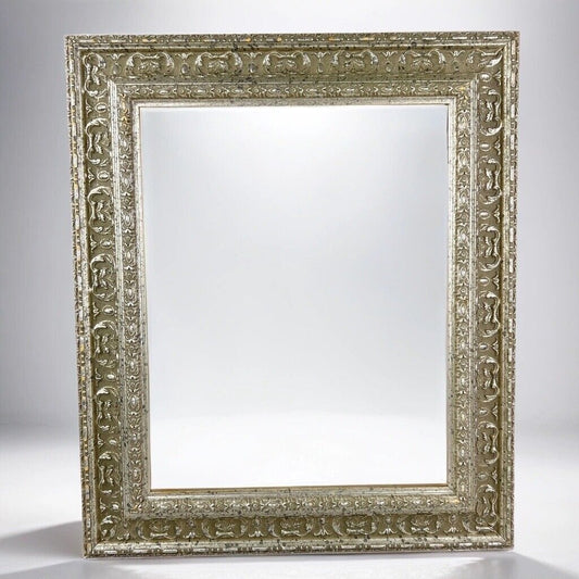 Cornice stile antico barocco in legno argentato argento rettangolare Vintage Categoria  Specchi e Cornici