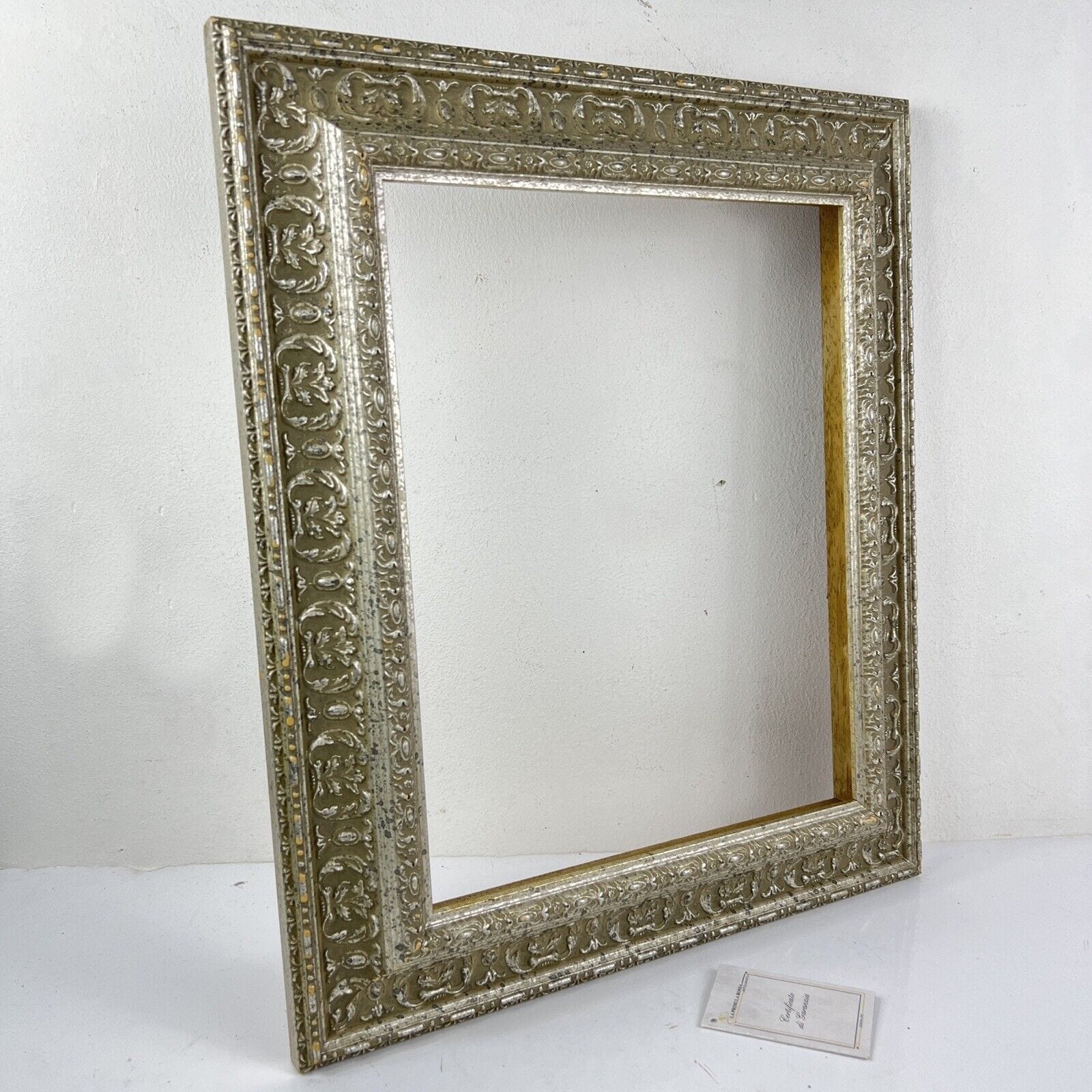 Cornice stile antico barocco in legno argentato argento rettangolare Vintage Categoria  Specchi e Cornici