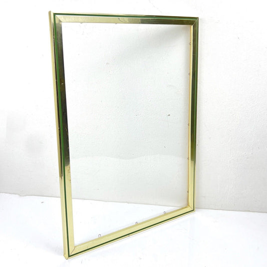 Cornice stile minimal anni 70 in legno cromata oro dorata rettangolare Vintage Categoria  Specchi e Cornici